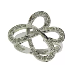  Anel em ouro branco 18k flor com brilhantes - JAR000114-7 - RDJ Joias