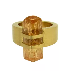 Anel de Ouro 18k com Topázio Imperial - JAR0004215-0 - RDJ Joias