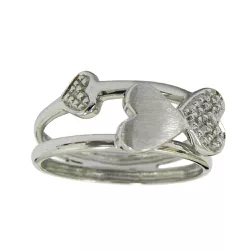 Anel em Ouro Branco 18k Coração com 4 Brilhantes - JAR000613-0 - RDJ Joias