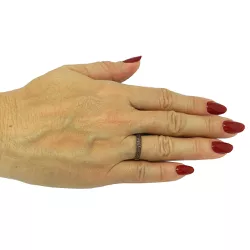Anel Meia Aliança de Ouro 18K com Rubis 1.7g e 3.2mm - JAR030721-7 - RDJ Joias