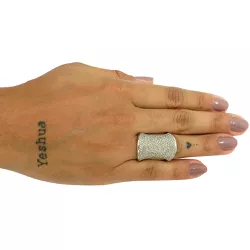 Anel de Ouro Branco 18k Pavê com Brilhantes - JAR142834414 - RDJ Joias