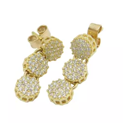 Brinco em Ouro 18k 750 com Brilhantes 20mm - JBR040123-4 - RDJ Joias