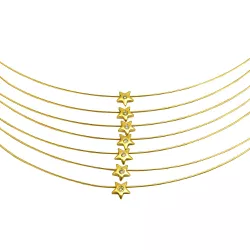 Gargantilha em Ouro 18k 7 Aros com Brilhantes - JGR0001211-6 - RDJ Joias