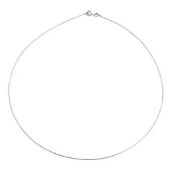 Gargantilha Aro de Ouro Branco 18k 750 com 0,9mm - JGR01011035 - RDJ Joias