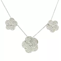 Gargantilha em Ouro 18k Branco Cartier Flores com Brilhantes - JGR010119-2 - RDJ Joias