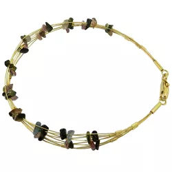 Pulseira em Ouro 18k Feminina 8 Fios com Pedras Naturais - JP000724-9 - RDJ Joias