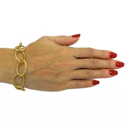 Pulseira em Ouro Feminina Elos Largos Carter 16.4mm - JP000729-9 - RDJ Joias