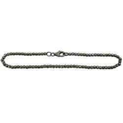 Pulseira em Ouro 18k de Bolinha e Ródio Negro - JP001784-6 - RDJ Joias