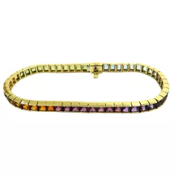 Pulseira de Ouro 18k Riviera Pedras Naturais 13.3g 4.3mm - JP00382013-3 - RDJ Joias