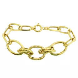 Pulseira de Ouro 18k com Elos Ovalados 15x22mm - JP030408-3 - RDJ Joias