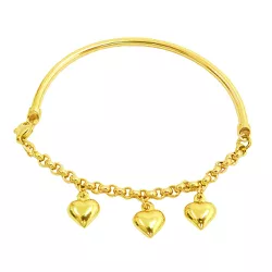 Bracelete de ouro 18k com Pingentes Coração com 8.5g - JP048005918-5 - RDJ Joias