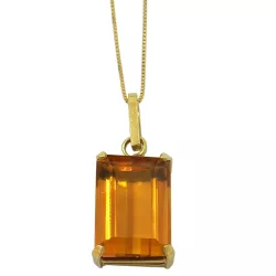 Pingente em Ouro 18k Quadrado com Citrino Natural - JPGR001023-1 - RDJ Joias