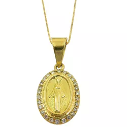 Pingente de Ouro Maria Concebida Sem Pecado com Brilhantes - RDJ03001455 - RDJ Joias