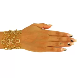 Pulseira de Ouro 18k com Brilhantes Modelo Larga - JPR0004249-1 - RDJ Joias