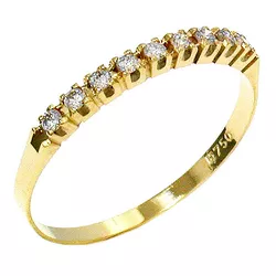Meia Aliança de Ouro 18K cravejado com Brilhantes - 0100022015 - RDJ Joias