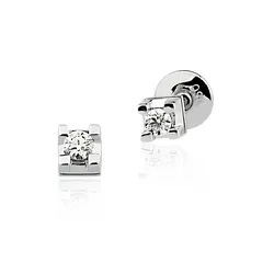 Brinco de Ouro Branco Cartier Solitário com Brilhante de 5 pontos - 0217481010 - RDJ Joias