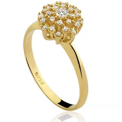 Anel Chuveiro de Ouro 18K com Brilhantes - 0300492029 - RDJ Joias