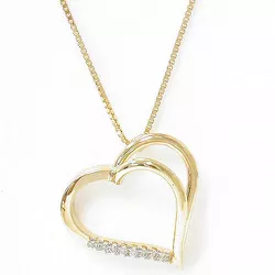 Gargantilha em Ouro 18k Coração com 5 Brilhantes - 0607852005 - RDJ Joias
