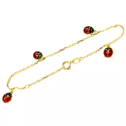 Pulseira infantil de ouro 18k joaninha - J00200313 - RDJ Joias