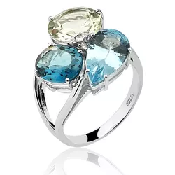 Anel de Ouro 18K com Topázio Azul - 1430891686 - RDJ Joias