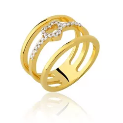 Anel de Coração em Ouro 18K com Diamantes - 1433772018 - RDJ Joias