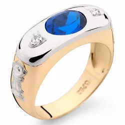 Anel de Formatura Masculino em Ouro 18K com Diamantes e Pedra Natural - 1600024898 - RDJ Joias