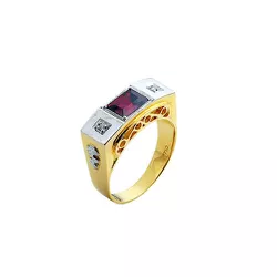 Anel de Formatura Masculino em Ouro com Brilhantes - 1600064899 - RDJ Joias