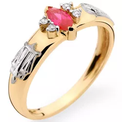 Anel de Formatura Direito em Ouro 18k Brilhantes e Rubi - 1600304898 - RDJ Joias