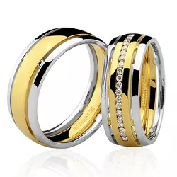 Alianças de Bodas de Prata em Ouro Brilhantes 13.8g 7mm - 7602454016 - RDJ Joias