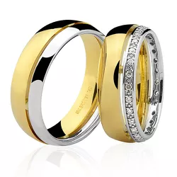 Alianças de Bodas de Prata em Ouro 18K com Diamantes - 7602484017 - RDJ Joias