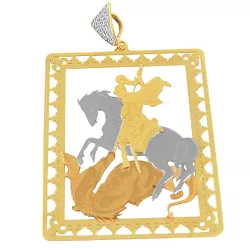 Pingente de São Jorge de ouro 18k 40.0x30.0mm - RDJ03001461 - RDJ Joias