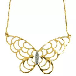 Gargantilha Veneziana Borboleta em Ouro - J12700354 - RDJ Joias