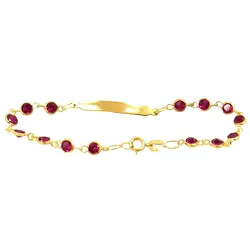 Pulseira de Chapa infantil em ouro pedrinhas - J11000072 - RDJ Joias