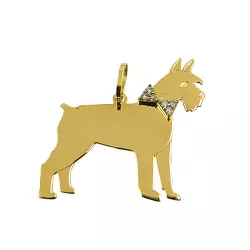 Pingente de Cachorro em Ouro 18K com Brilhantes 1,1g - J12800386 - RDJ Joias