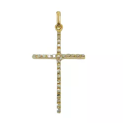 Pingente de Cruz em Ouro Branco e Ouro Amarelo - J17300337 - RDJ Joias