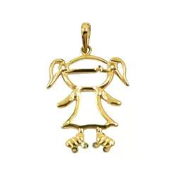 Pingente Menina de Patins em Ouro 18K - J12701117 - RDJ Joias