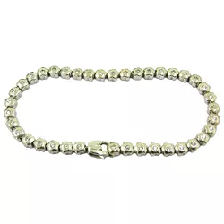 Pulseira Feminina de Ouro Branco com pedras brancas Flor - JP0007114-4 - RDJ Joias