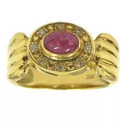 Anel em Ouro com Rubi e Brilhantes - JRD06401047 - RDJ Joias