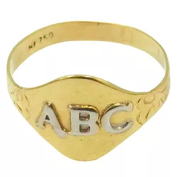 Anel ABC em Ouro 18K - JRD06401055 - RDJ Joias