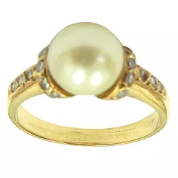 Anel de Ouro 18K com Pérola e Brilhantes - JRD06401058 - RDJ Joias