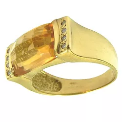 Anel em Ouro com Topázio Imperial e Brilhantes - JRD06401023 - RDJ Joias
