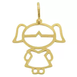 Pingente Feminino de Ouro Formato de Menina P - J03100907 - RDJ Joias