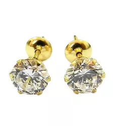 Brinco Solitário em Ouro 18K com Zircônia 5mm - J00200286 - RDJ Joias