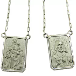 Escapulário de Ouro Branco Retangular - J01200396 - RDJ Joias