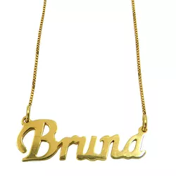 Gargantilha com Nome Manuscrito em Ouro 18K 2.0g - J01900125 - RDJ Joias