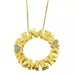Gargantilha Mandala personalizada com dois nomes em Ouro 18K - J01900146-0 - RDJ Joias