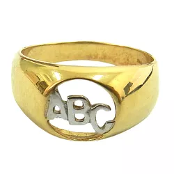 Anel ABC Infantil de Ouro 18K para Menino - J02800454 - RDJ Joias