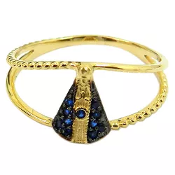 Anel N. Sra. Aparecia em ouro com Zircônias Preço Baixo - J05800177 - RDJ Joias