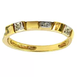 Anel Aparador em Ouro Branco e Ouro Amarelo com Brilhantes - J06201019 - RDJ Joias