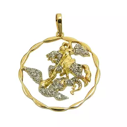 Pingente São Jorge em Ouro 18K com Brilhantes - J06201736 - RDJ Joias